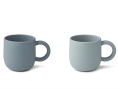 Liewood blue mix silicone cup with handle Merce (2-pack)